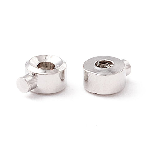 PLATINUM PLATED Brass Press Crimp Beads, Long-Lasting Plated, Column Brass Press Crimp Beads – Column Shape, Long-Lasting Plated Finish for Jewelry Making