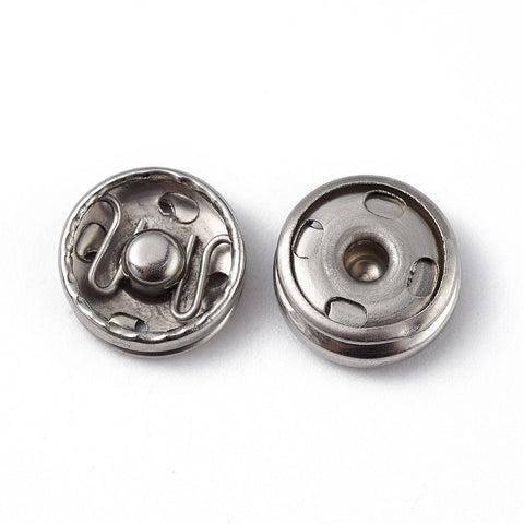 Brass Sewing Snap Button, Press Studs, Garment Buttons, Flat Round, Platinum Brass Sewing Snap Button, Press Studs, Garment Buttons, Flat Round, Platinum