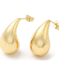 18KT Gold Plated Brass Twist Teardrop Stud Earrings, 26.5x14mm Brass Twist Teardrop Stud Earrings, 26.5x14mm