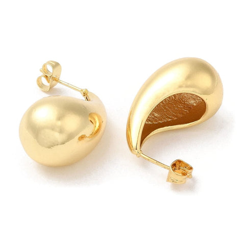 Brass Twist Teardrop Stud Earrings, 26.5x14mm Brass Twist Teardrop Stud Earrings, 26.5x14mm