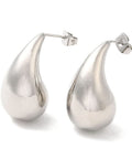 Platinum Plated Brass Twist Teardrop Stud Earrings, 26.5x14mm Brass Twist Teardrop Stud Earrings, 26.5x14mm