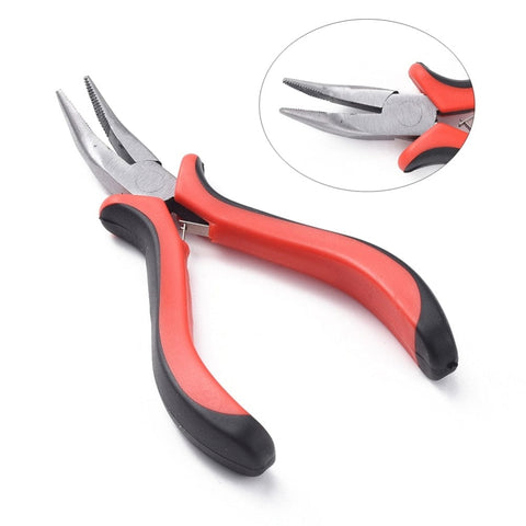 Carbon Steel Jewelry Pliers, Bent Nose Pliers, Serrated Jaw Carbon Steel Jewelry Pliers, Bent Nose Pliers, Serrated Jaw