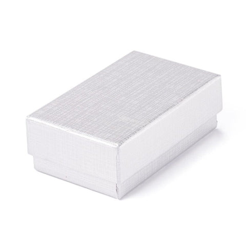 SILVER Cardboard Gift Box Jewelry Boxes, with Black Sponge Inside, Rectangle,  8.3x5.2x2.9cm Cardboard Gift Box Jewelry Boxes, with Black Sponge Inside, Rectangle,  8.3x5.2x2.9cm