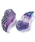 Carved Natural Fluorite Wing Pendants 14x31mm – Gemstone for Jewelry Making Carved Natural Fluorite Wing Pendants 14x31mm – Gemstone for Jewelry Making