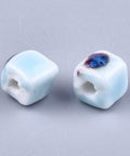 LIGHT SKY BLUE  ANTIQUE (CB8942-37G) (CB8942-X) Glazed Porcelain Beads, Cube, 8mm (10 PCS) (CB8942-X) Glazed Porcelain Beads, Cube, 8mm (10 PCS)