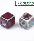 (CB8942-X) Glazed Porcelain Beads, Cube, 8mm (10 PCS) (CB8942-X) Glazed Porcelain Beads, Cube, 8mm (10 PCS)