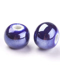 DARK BLUE (CB8994-14) (CB8994-X) Handmade Porcelain Beads, Pearlized, Round, Red 10mm (10 PCS) (CB8994-X) Handmade Porcelain Beads, Pearlized, Round, Red 10mm (10 PCS)