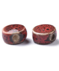 (CB9060-5) Handmade Porcelain Beads, Glazed Porcelain, Flat Round, Dark Red 8mm (10 PCS) (CB9060-5) Handmade Porcelain Beads, Glazed Porcelain, Flat Round, Dark Red 8mm (10 PCS)