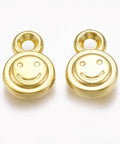 CCB Plastic Charms, Flat Round with Smiling Face, Golden 13mm long, 8.5mm wide CCB Plastic Charms, Flat Round with Smiling Face, Golden 13mm long, 8.5mm wide