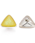 CCB Plastic Shank Buttons, with Enamel and Glitter Powder, Triangle, Rose Gold, Yellow CCB Plastic Shank Buttons, with Enamel and Glitter Powder, Triangle, Rose Gold, Yellow