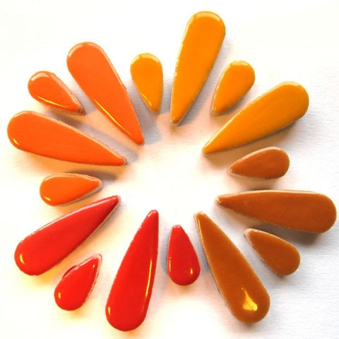 SUNNY Ceramic Teardrop Mosaic Tiles – Mixed Sizes, 100g Pack Ceramic Teardrop Mosaic Tiles – Mixed Sizes, 100g Pack