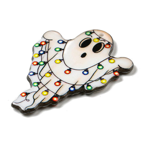 Christmas Acrylic Pendant, Ghost, 35.5x47.5mm Christmas Acrylic Pendant, Ghost, 35.5x47.5mm