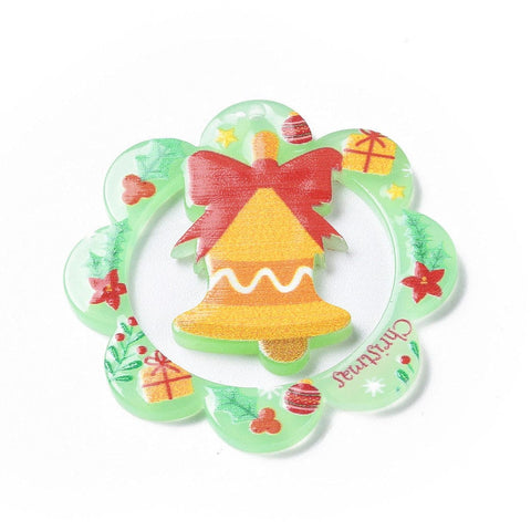 BELL 37x37x2.5mm Hole 1mm Christmas Acrylic Pendants & Charms Christmas Acrylic Pendants & Charms