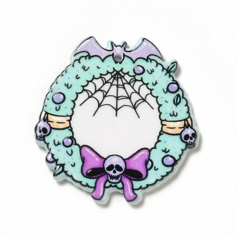 WREATH 37x36x2.4mm Hole 1.6mm Christmas Acrylic Pendants & Charms Christmas Acrylic Pendants & Charms