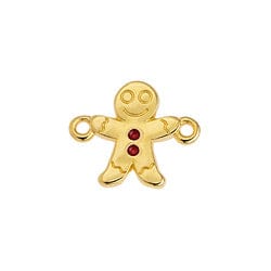 Christmas Gingerbread Man Link, 17x14mm Christmas Gingerbread Man Link, 17x14mm