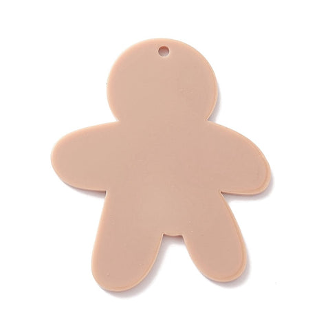 Christmas Printed Acrylic Pendants, Gingerbread Man, 36x42mm Christmas Printed Acrylic Pendants, Gingerbread Man, 36x42mm