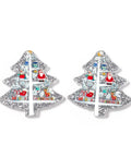 Christmas Tree Acrylic Pendants with Glitter, Silver, 38.5x36.5mm Christmas Tree Acrylic Pendants with Glitter, Silver, 38.5x36.5mm