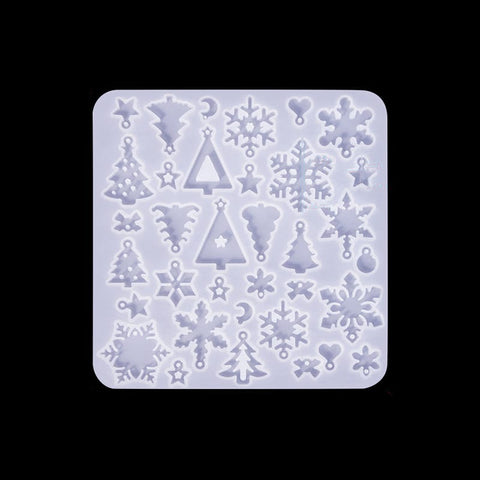 Christmas Tree Pendant Silicone Mould for Resin Casting – 114 × 113mm Christmas Tree Resin Silicone Mould 114mm | BalzarCrafts