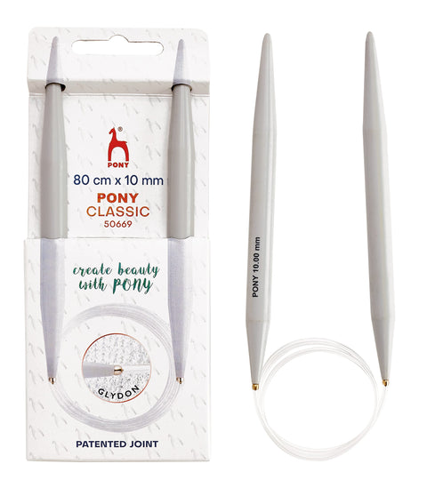80cmx10.00mm Plastic Classic circular knitting pins 80cm long Classic circular knitting pins 80cm long