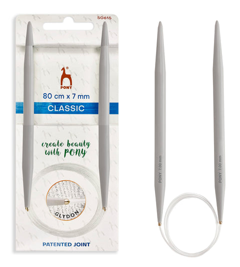 80cmx7.00mm Aluminium Classic circular knitting pins 80cm long Classic circular knitting pins 80cm long
