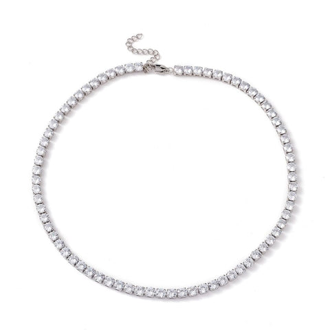 Classic Cubic Zirconia Tennis Necklace, Vacuum Plating 304 Stainless Steel , Clear, 16.65 inch(42.3cm) Classic Cubic Zirconia Tennis Necklace, Vacuum Plating 304 Stainless Steel , Clear, 16.65 inch(42.3cm)