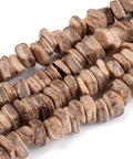 CAMEL Coconut Beads Strands, Square Heishi Beads, 6~8mm Coconut Beads Strands, Square Heishi Beads, 6~8mm