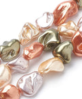 Colorful Dyed Shell Pearl Nuggets, 15~26mm Colorful Dyed Shell Pearl Nugget Beads Strand – 15~26mm, 0.8mm Hole – Natural Luster for Jewelry & Crafts