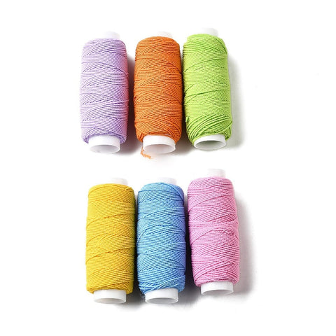 COLOR SET 5 Colors Round Polyester Ultra-Thin Elastic Thread for Sewing Machines, DIY Clothing Elastic Bottom Line String Colors Round Polyester Ultra-Thin Elastic Thread for Sewing Machines, DIY Clothing Elastic Bottom Line String