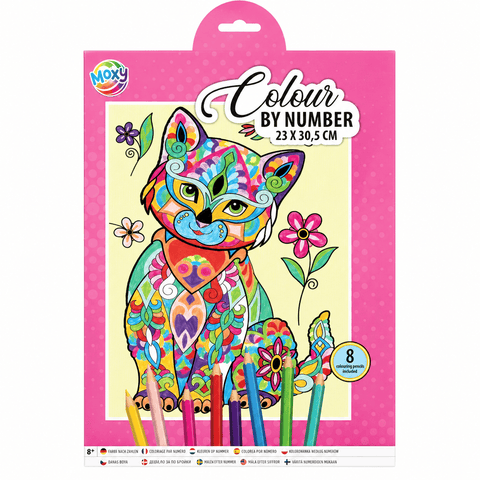 Colour by Number Set 23 x 30.5 cm – 8 Pencils, 3 Designs Colour by Number Set 23 x 30.5 cm – 8 Pencils, 3 Designs