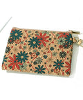 Cork Coin Purse, Softwood Zip Pouches, Wallets for Women, Flower Cork Coin Purse, Softwood Zip Pouches, Wallets for Women, Flower
