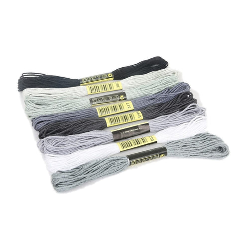 BLACK WHITE Cotton Crochet Threads, Embroidery Threads Cotton Crochet Threads, Embroidery Threads