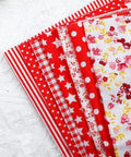 RED Cotton Fabric Squares for Patchwork, Flower Pattern, 25x25cm, 7 Sheets/set Cotton Fabric Squares for Patchwork, Flower Pattern, 25x25cm | Cyprus