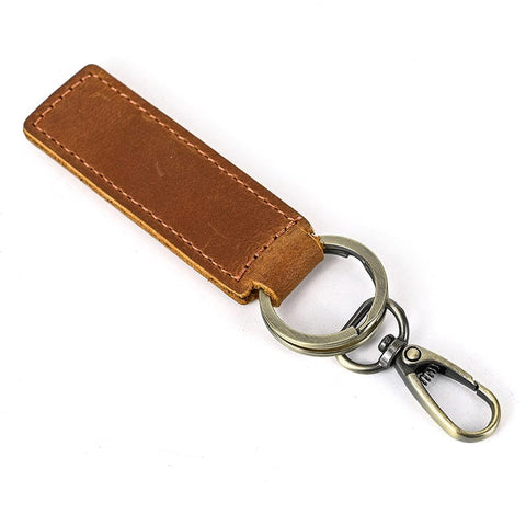 Cowhide Leather Keychain, with Belt Alloy Ring and Clasp for Car Key Holder , 105mm Cowhide Leather Keychain, with Belt Alloy Ring and Clasp for Car Key Holder , 105mm