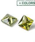Cubic Zirconia Cabochons, Point Back, Square, Olive Drab 6x6x3mm Cubic Zirconia Cabochons, Point Back, Square, Olive Drab 6x6x3mm