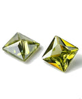 OLIVE DRAB Cubic Zirconia Cabochons, Point Back, Square, Olive Drab 6x6x3mm Cubic Zirconia Cabochons, Point Back, Square, Olive Drab 6x6x3mm