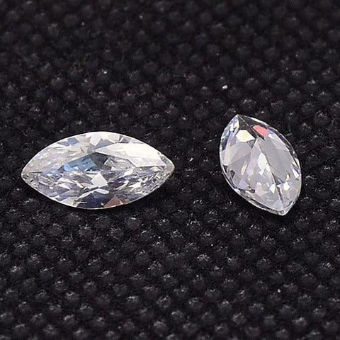 Cubic Zirconia Pointed Back Cabochons, Grade A, Clear  5x10mm Cubic Zirconia Pointed Back Cabochons, Grade A, Clear  5x10mm
