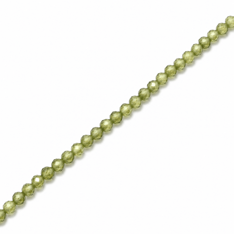 OLIVE Cubic Zirconia Round Faceted Beads Strand – 2mm Cubic Zirconia Round Faceted Beads Strand – 2mm