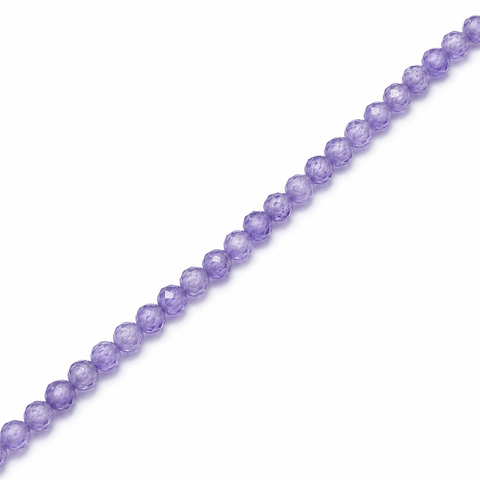 MEDIUM SLATE BLUE Cubic Zirconia Round Faceted Beads Strand – 2mm Cubic Zirconia Round Faceted Beads Strand – 2mm