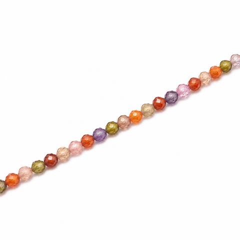 MIXED Cubic Zirconia Round Faceted Beads Strand – 2mm Cubic Zirconia Round Faceted Beads Strand – 2mm