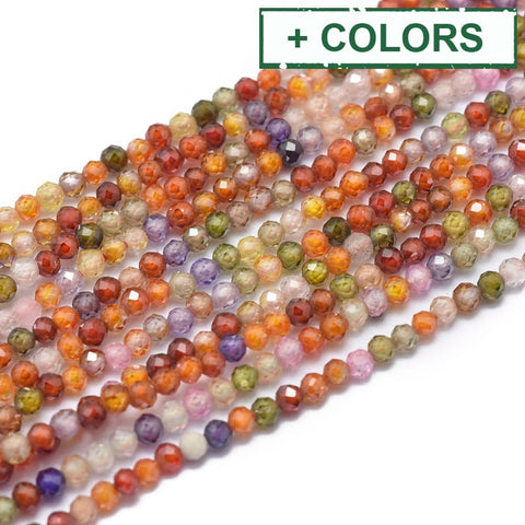 Cubic Zirconia Round Faceted Beads Strand – 2mm Cubic Zirconia Round Faceted Beads Strand – 2mm