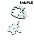 Custom Engraved 304 Stainless Steel Split Pendant Charm, Heart with Puzzle Custom Engraved 304 Stainless Steel Split Pendant Charm, Heart with Puzzle