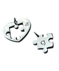 Custom Engraved 304 Stainless Steel Split Pendant Charm, Heart with Puzzle Custom Engraved 304 Stainless Steel Split Pendant Charm, Heart with Puzzle