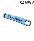 Custom Laser Engraved 304 Stainless Steel Curve Bar Link Tag, Rectangle, 5x34mm Custom Laser Engraved 304 Stainless Steel Curve Bar Link Tag, Rectangle, 5x34mm