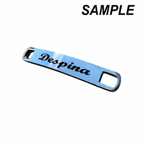 Custom Laser Engraved 304 Stainless Steel Curve Bar Link Tag, Rectangle, 5x34mm Custom Laser Engraved 304 Stainless Steel Curve Bar Link Tag, Rectangle, 5x34mm