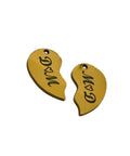 Custom Laser Engraved 304 Stainless Steel Split Pendant Charm, Heart Charm, Golden Custom Laser Engraved 304 Stainless Steel Split Pendant Charm, Heart Charm, Golden