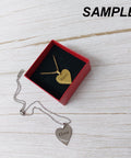 Custom Laser Engraving 304 Stainless Steel Heart Pendant with Necklace & Gift Box Custom Laser Engraving 304 Stainless Steel Heart Pendant with Necklace & Gift Box