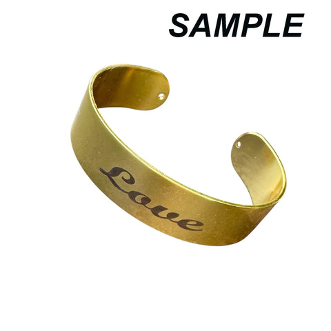 Custom personalised Brass Cuff Bangle Making, (5.7cm) inner diameter Custom personalised Brass Cuff Bangle Making, (5.7cm) inner diameter