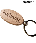 OVAL (64x31x7mm) Custom personalised Natural Wood Keychain, with Platinum Plated Iron Split Key Rings, BurlyWood Custom personalised Natural Wood Keychain, with Platinum Plated Iron Split Key Rings, BurlyWood
