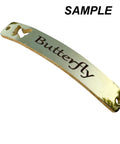 Custom Personalized 304 Stainless Steel Connector Charms, Curved Rectangle with Butterfly, 38.5x6x1.5mm Custom Personalized 304 Stainless Steel Connector Charms, Curved Rectangle with Butterfly, 38.5x6x1.5mm