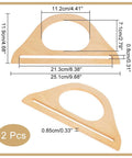 D-shape Wooden Bag Handles, for Bag Replacement Accessories, 251x119mm D-shape Wooden Bag Handles, for Bag Replacement Accessories, 251x119mm